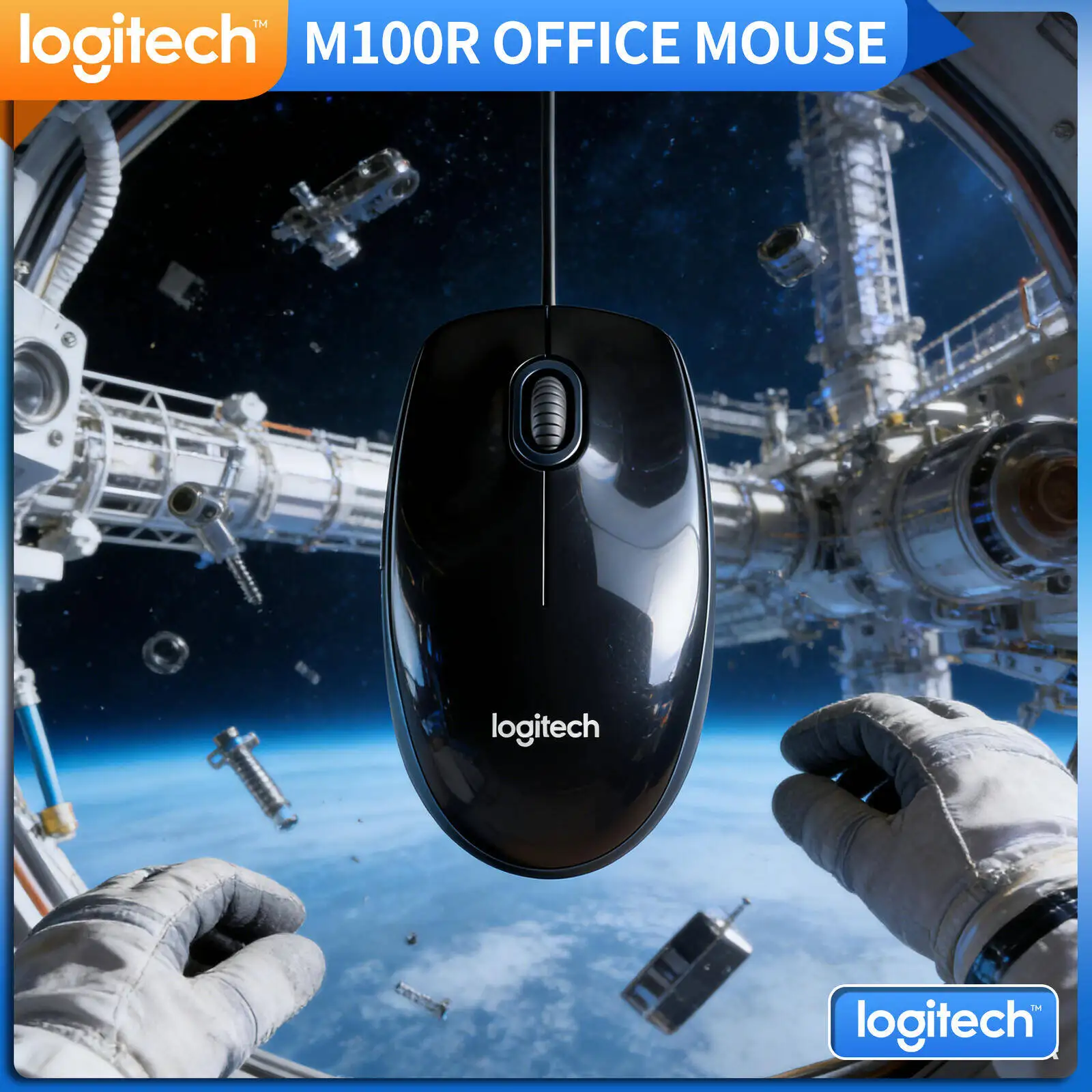 

Высококачественная проводная USB-мышь Logitech M100R, 1000 DPI, плавное перемещение курсора, эргономичный захват для офиса, дома и ежедневной работы