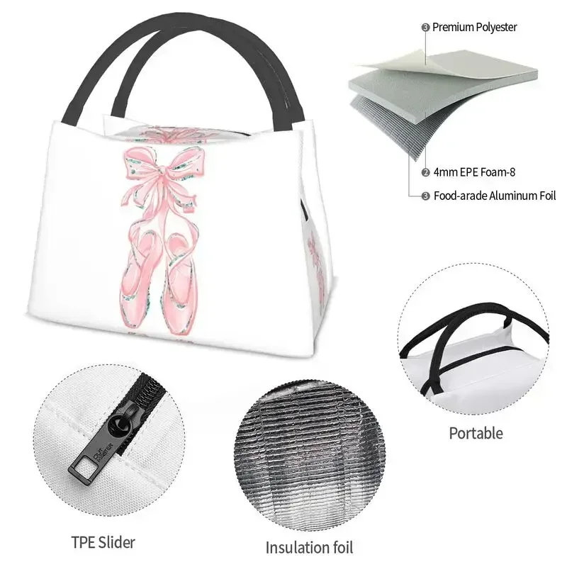 

Lunch Boxes for Ballerina Dancer Cooler Thermal Food Insulated Lunch Bag Travel Work Pinic Container