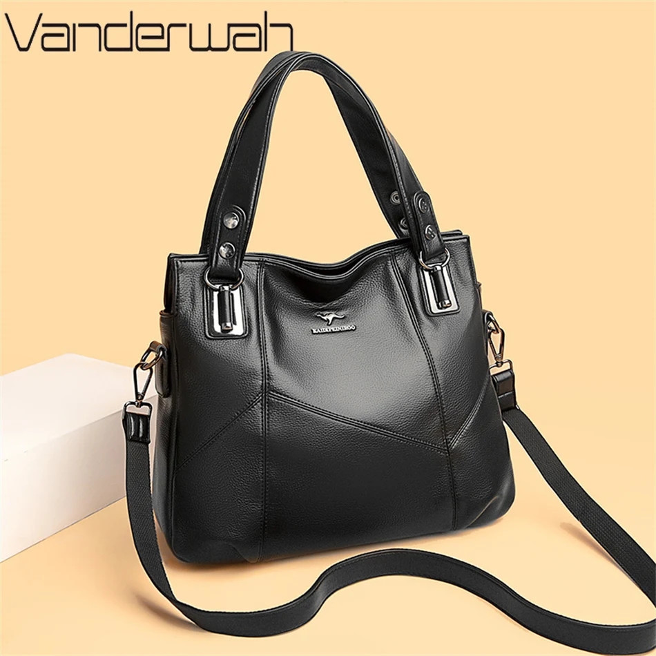 Brand Soft Leather Handbags and Purses New Women 2024 Luxury Designer Totes Bolsos Shoulder Crossbody Bags Female Messenger Sac