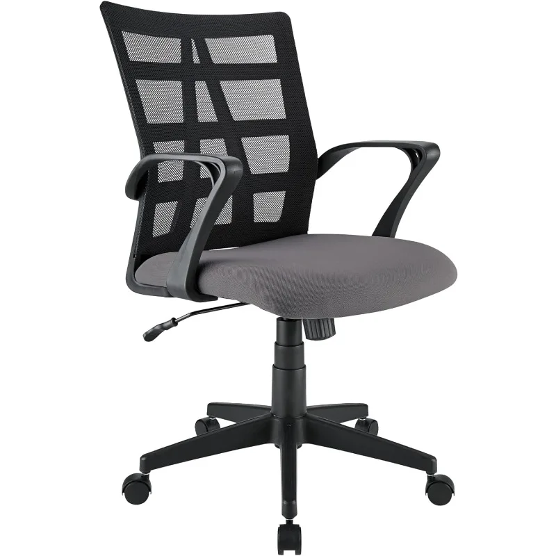 Mesh Mid-Back Task Chair, Black/Gray, BIFMA Compliant