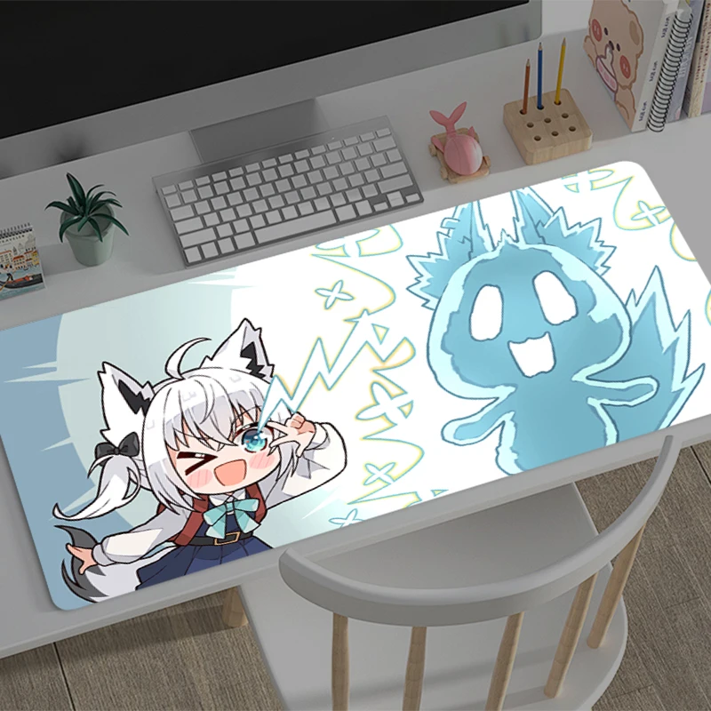

Mousepad Hololive Shirakami Fubuki Office Computer Desk Mat Keyboard Mouse Pad Cushion Large Non-slip Deskpad PC Anime Mousepad