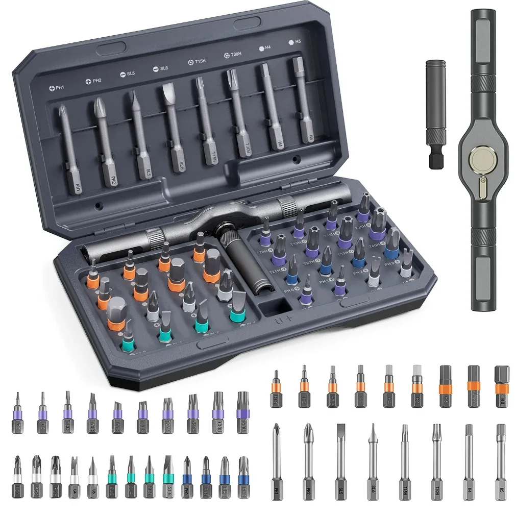 

42 in 1 Magnetic Screwdriver Set DIY Ratchet Screwdriver Set Multi Bit Drive Set with Detachable Ratchet Handle for Compute