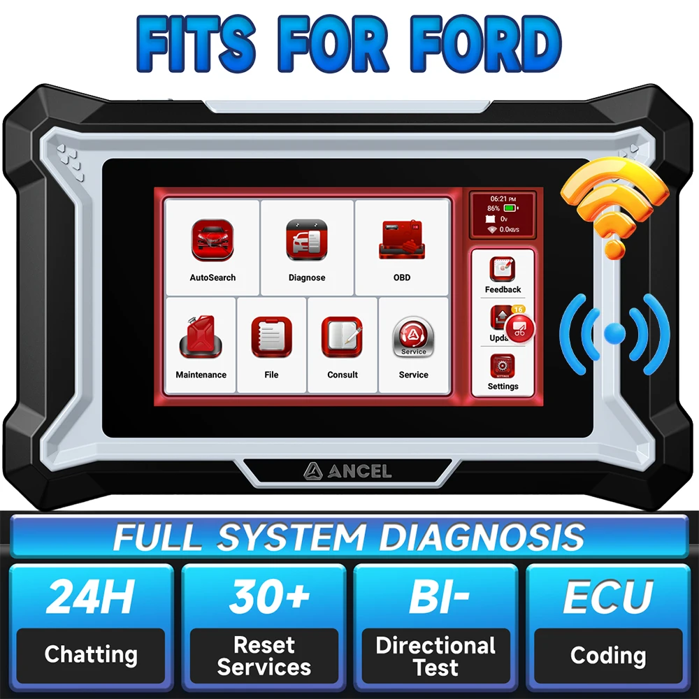 ANCEL DS160 OBD2 Scanner Voor Ford Lincoln Bi-directionele D.PF met 30 + Resets OBD 2 Auto Diagnostic Tool Levenslange Gratis Update