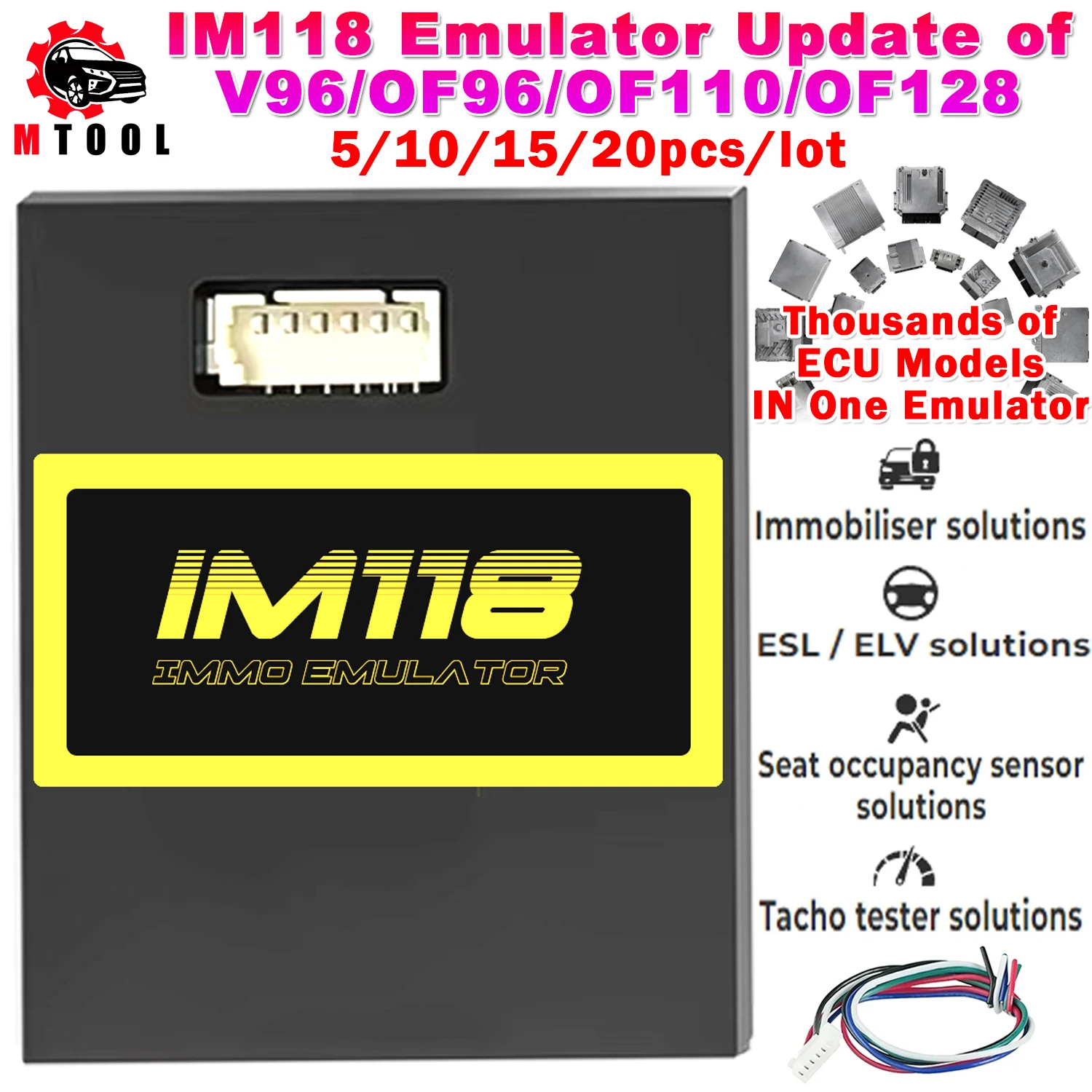 Immobilizer IM118 Emulator Emulador IMMO OFF PK OF96 OF110 K-LINE CANBUS Car Tester Tacho tester ESL ELV Seat occupancy solution