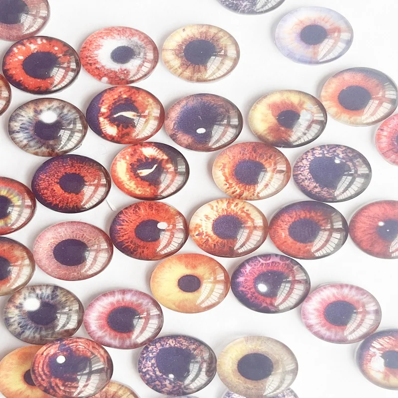 

50pcs Doll Eyes Toy Eyes Glass Eyes Random Color 8mm-20mm Handmade Toy Glass Eyes DIY Making Accessories Brown Eyes