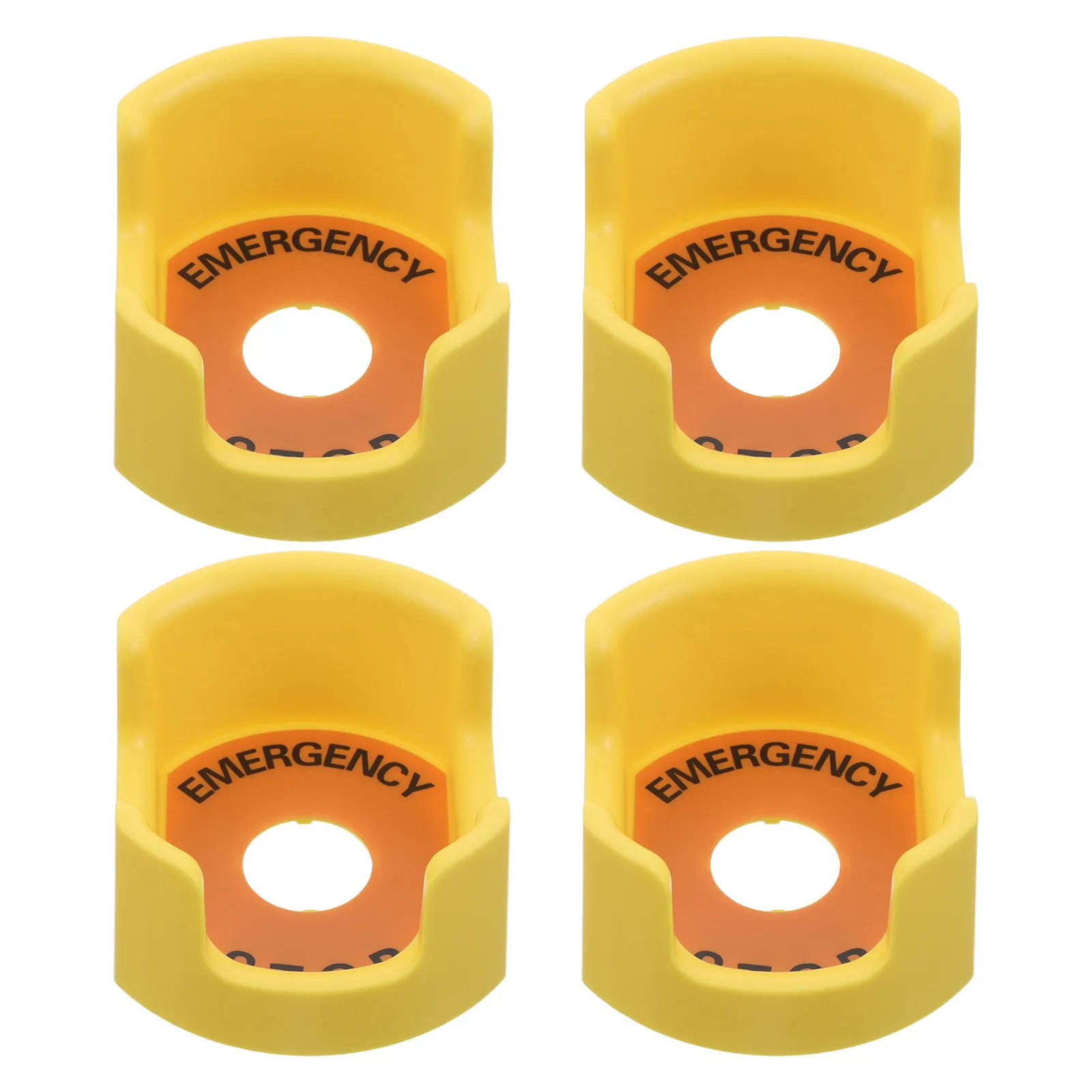 4Pcs Emergency Stop Button Cover High Visibility Yellow Plastic Protector Safety Switch Cap 8x6.5x3.9cm Industrial Button Guard