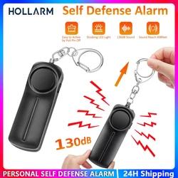 Hollarm Personal Safety Alarm for Women Self Defense Alarm 130dB Loud Siren Emergency Anti Attack Keychain with Led Light