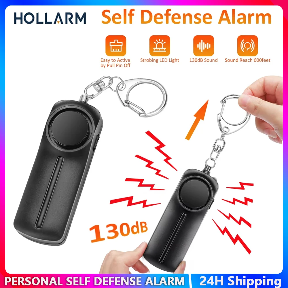 Hollarm Personal Safety Alarm for Women Self Defense Alarm 130dB Loud Siren Emergency Alarm Anti Attack with Led Light