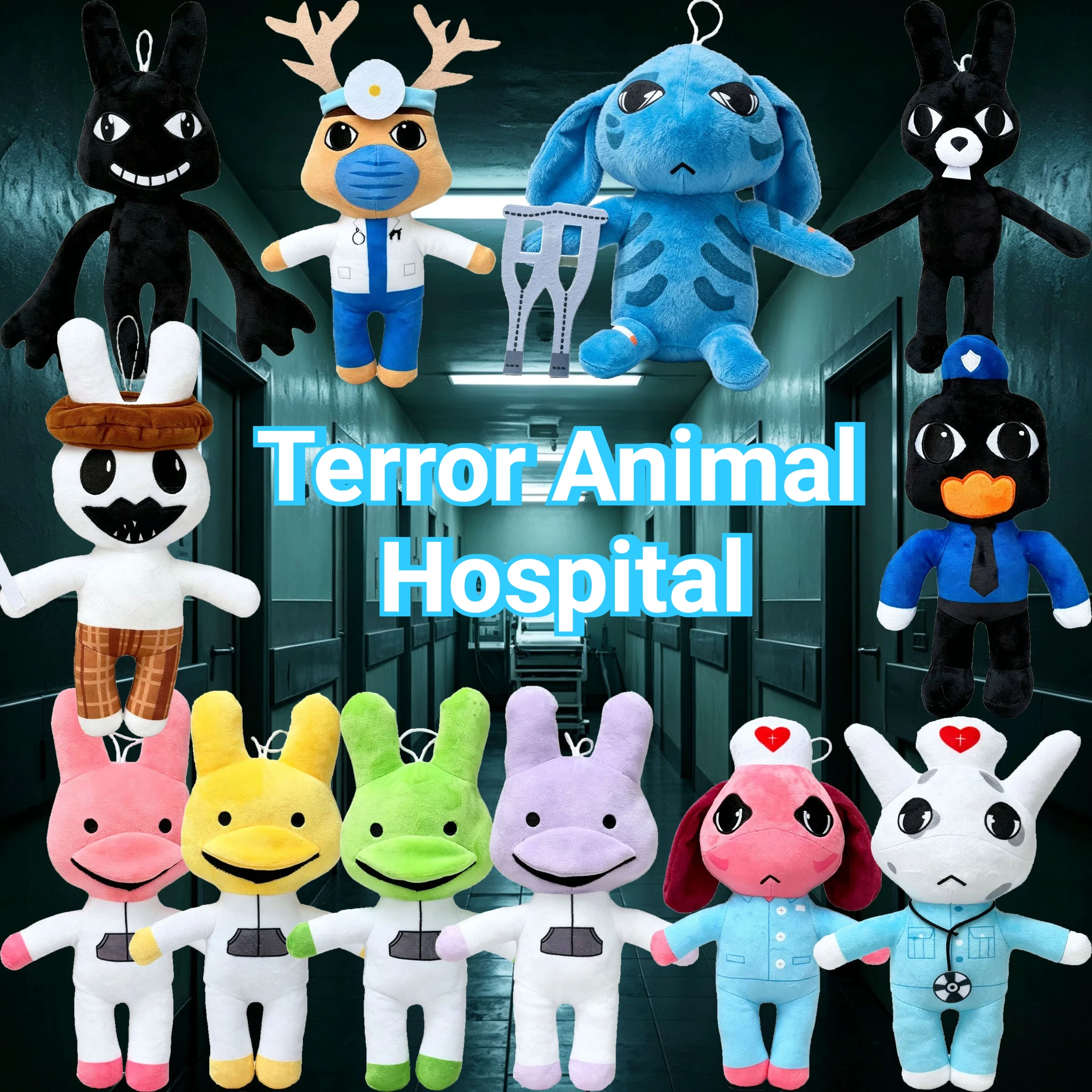 Animal Hospital Character Ornament Horror Game Peripheral Desktop Gift For Fans Black Rabbit Nurse Deer Doctor Figure Decor