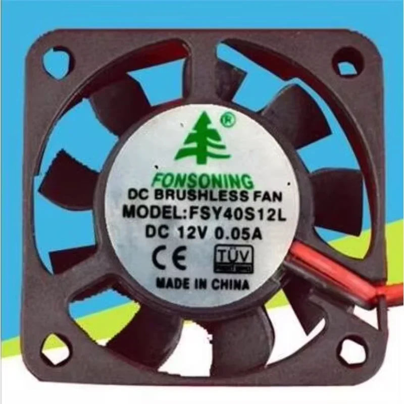 FONSONING FSY40S12L DC 12V 0.05A 40x40x10mm 2-Wire Server Cooling Fan