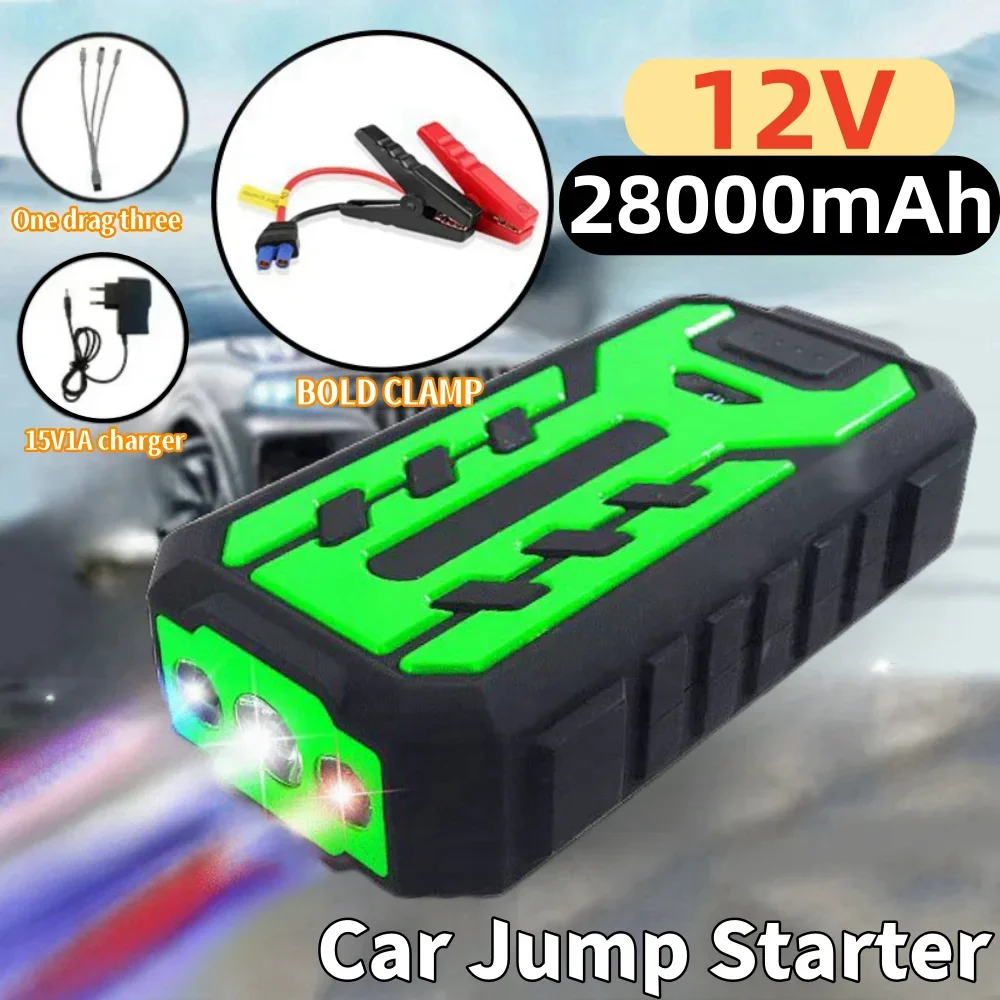 

12V 28000mAh Car Jump Starter Digital Display Emergency Power Supply Portable Emergency Starter Car Battery Booster Power Bank