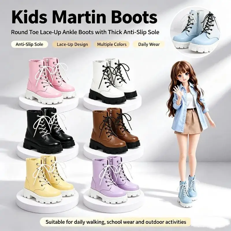 1/8  Doll Footwear 1 Pair OB22 Cool Plastic High Ankle Boots Doll Customization Decor Accessories Gifts