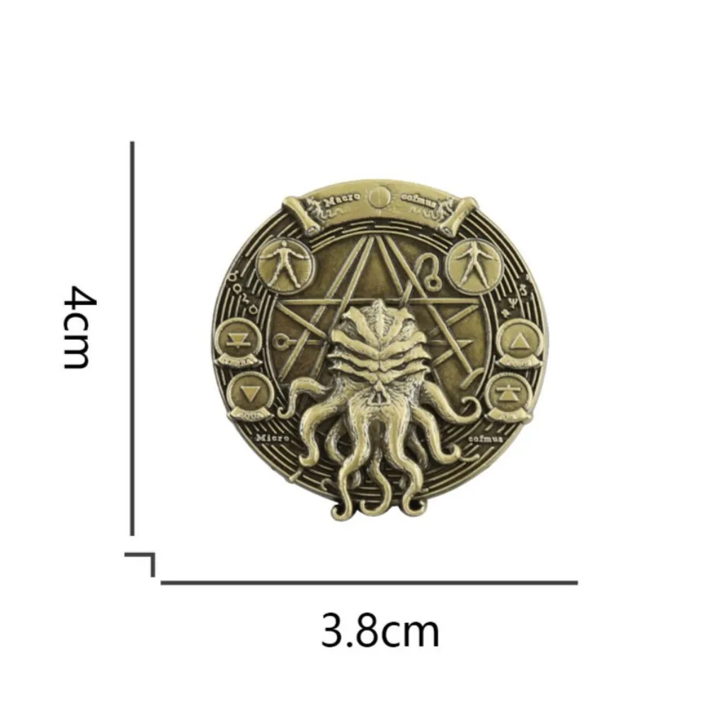 1 قطعة ثلاثية الأبعاد Cthulhu الخماسي شارة HP Lovecraft Necronomicon Sigil بروش كراكن الإغاثة دبوس خمر المعادن الملحقات