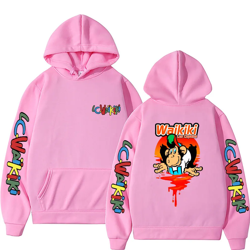 مضحك Lc Waikiki القرد الجرافيك هوديي الرجال النساء الكرتون عادية الصوف مقنعين البلوز القمم الرجال خمر المتضخم الشارع الشهير #6