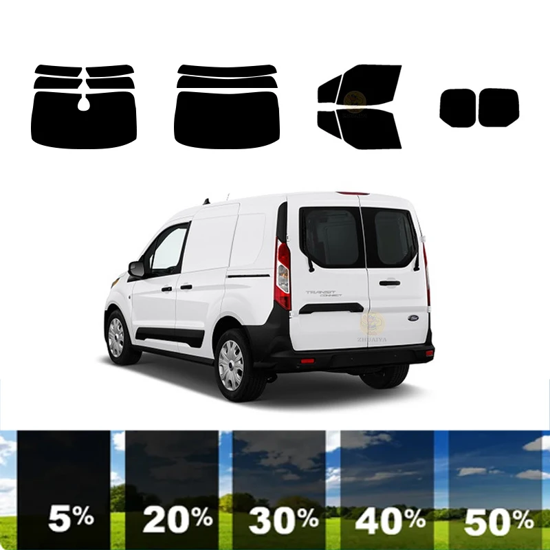 precut Removable Window Tint Film For Car 100% UVR Heat Insulation Carbon ﻿For FORD TRANSIT CONNECT CARGO VAN 2014-2023