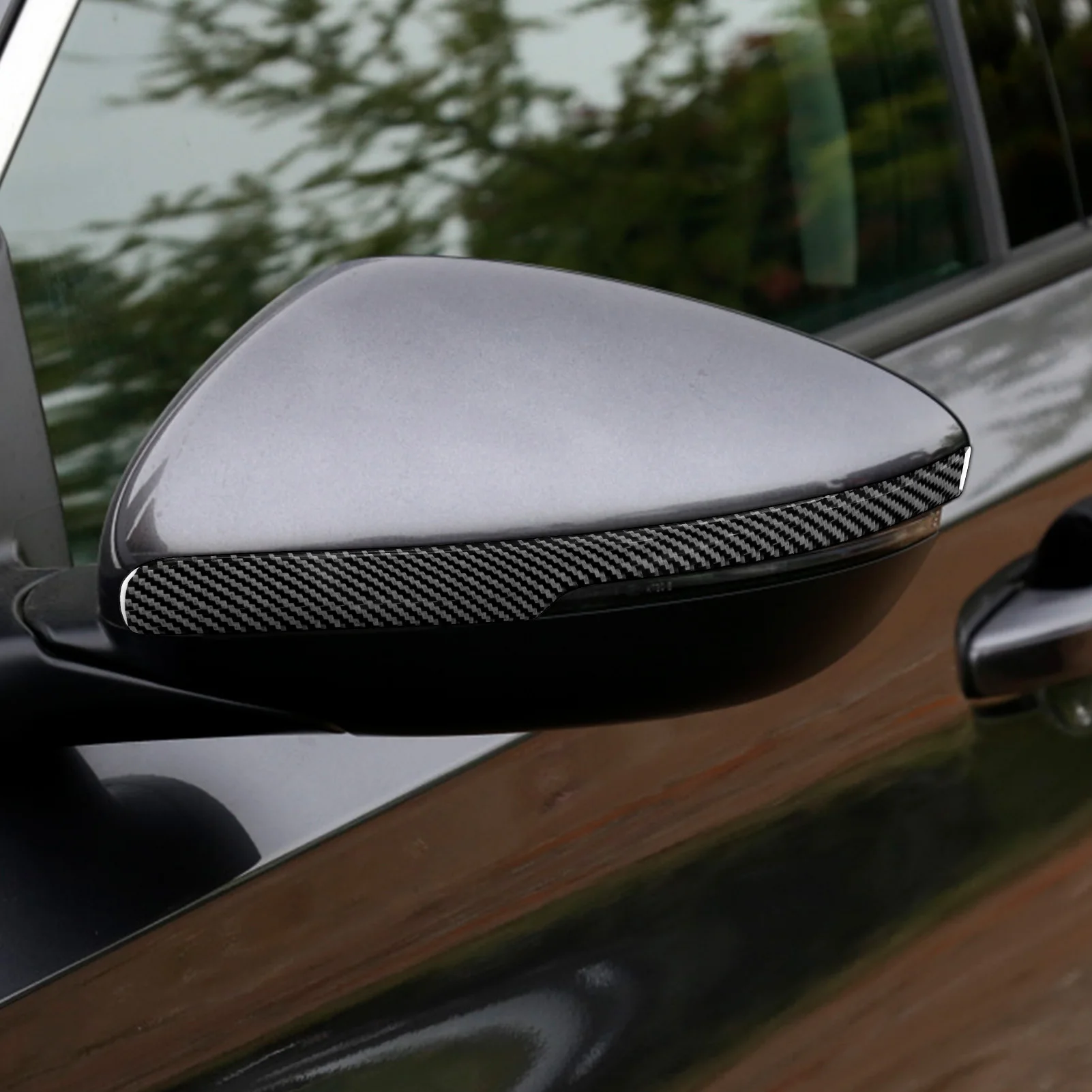 Real Carbon Fiber Car Accessories Side Mirror Strip Decorative Cover Soft Sticker For Honda Accord 10th Gen 2018 2019 2020 2021 view 3