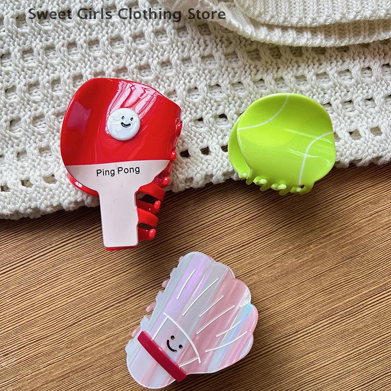 Женская ракетка для настольного тенниса, коготь для волос, бадминтон, теннисный коготь, зажим для волос, спортивный стиль, головные уборы, креативные аксессуары для волос для девочек