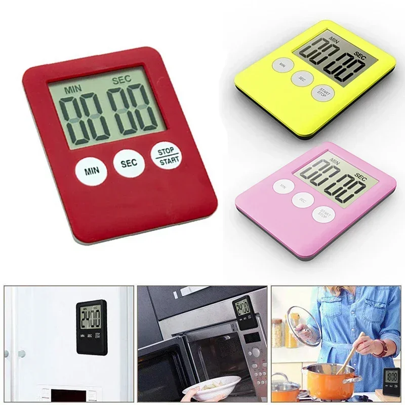 Kitchen Timer Magnetic LCD Digital Countdown Timer Cooking Timer Alarm Clock Home Kitchen Accessories 53*70*9mm