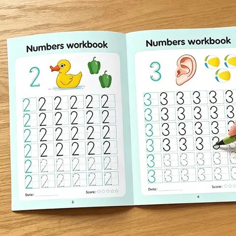 Children's Digital Practice Workbook, with Tracing Pages for Numbers 0-100, Interactive Learning Activities, to Develop Hand-Eye Coordination and Math Skills, and Pen Control Writing Practice