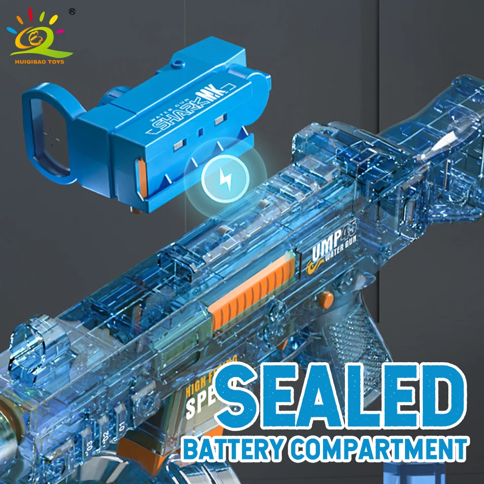 HUIQIBAO UMP45 전기 물총 슈팅 게임 게임 여름 야외 해변 수영장 싸움 어린이를위한 판타지 장난감 소년 선물