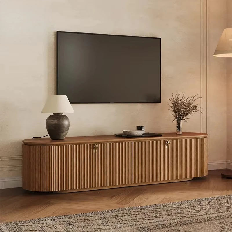 

# Minimalist Plywood TV Cabinet Streamlined Structure & Hidden Compartments