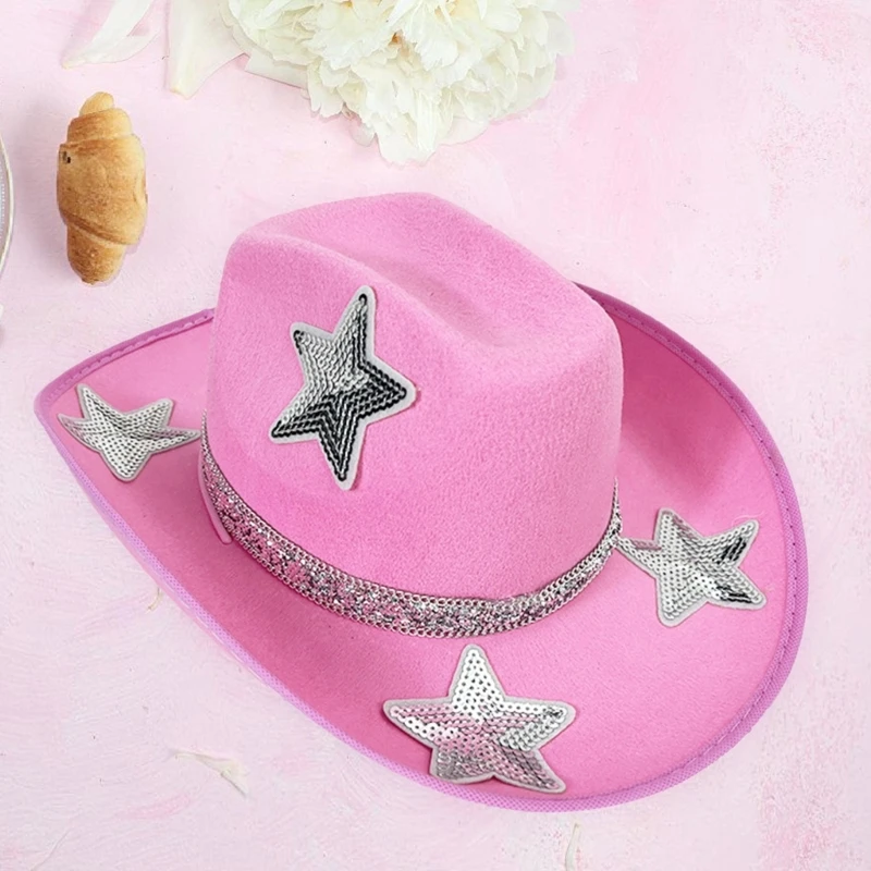 Sequined Star Sun Protective Hat for Festival Bride Bridesmaid Elegant Rhinestones Hat Party Costume Wedding Dress Up Hat