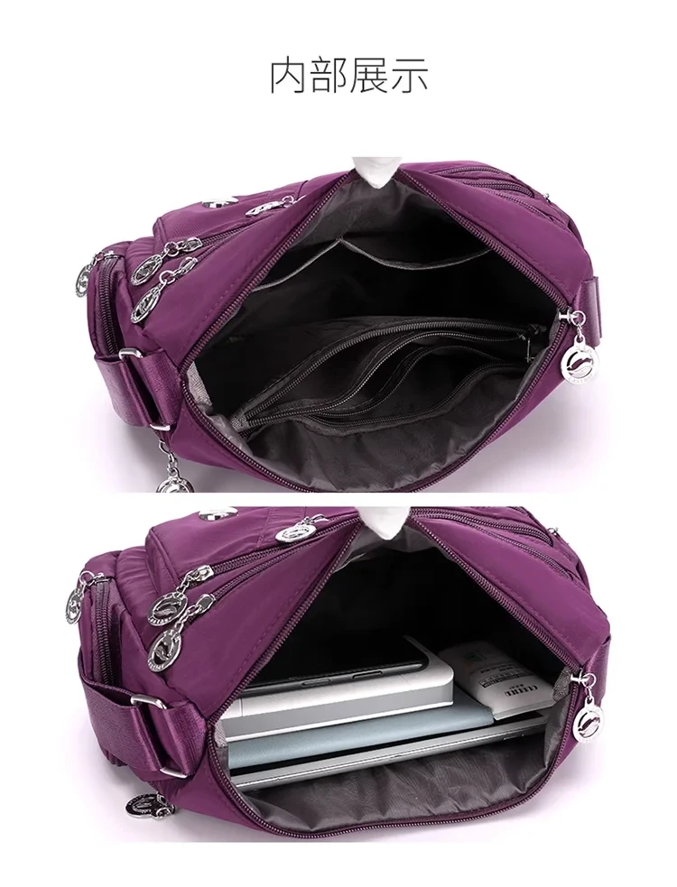 Umhängetasche für Damen, wasserdichte Tragetasche, lässige Nylon-Geldbörse, Handtasche, RFID, leichte Umhängetasche – Detail 17