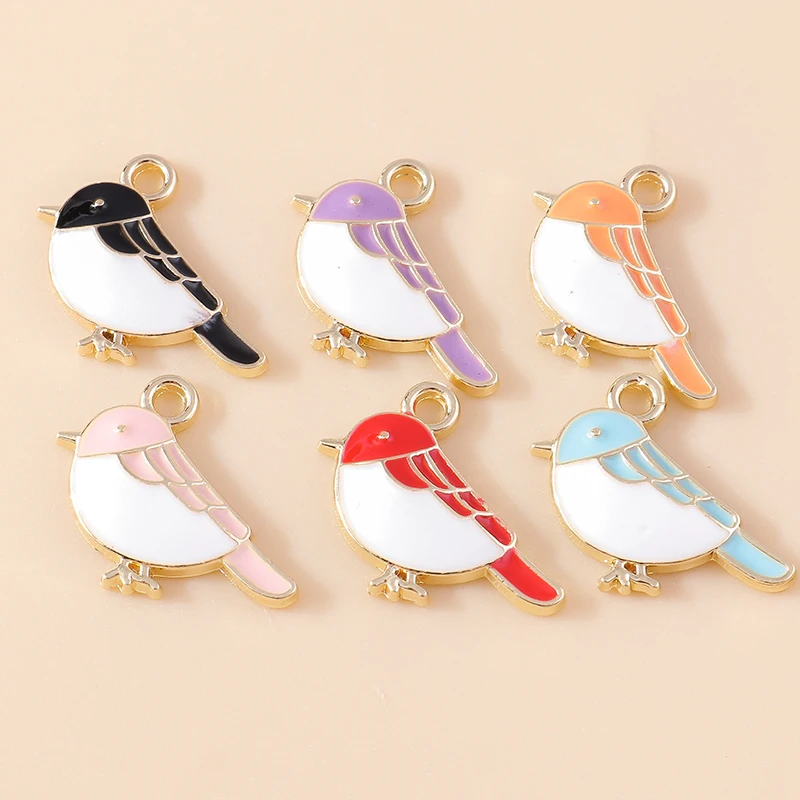 10pcs 9*17mm Cute Enamel Hummingbird Bird Charms for Diy Dangle Earrings Bracelet Necklace Animal Pendants Jewelry Accessories