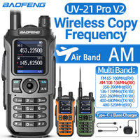 Baofeng UV-21 Pro V2 Wireless Copy Frequency Multi Band AM 999CH Walkie Talkie TYPE-C Long Range for UV-5R UV 17 k6 Ham Radio