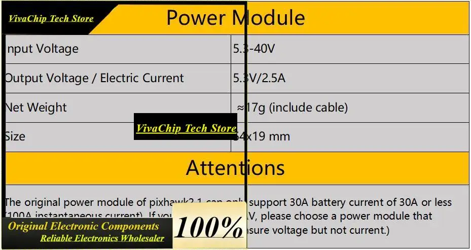 VivaHEX Cube Pixhawk2 Power Module Adapter 3S To 6S For Pixhawk APM Support 30A Battery Current Input 5.3-40V Output 5.3V/2.5A