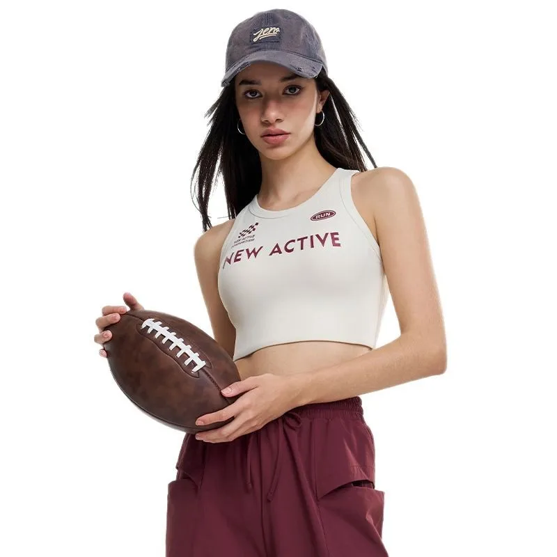 

Women's Seamless Sports Tank with Built-in Bra High-Impact Breathable and Supportive Stretch Retro Female Tops Yoga Vest