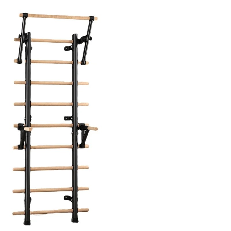 Wholesale Manufacturer Gym Fitness Pull Up Bar Wall Mounted Wooden Swedish Ladder