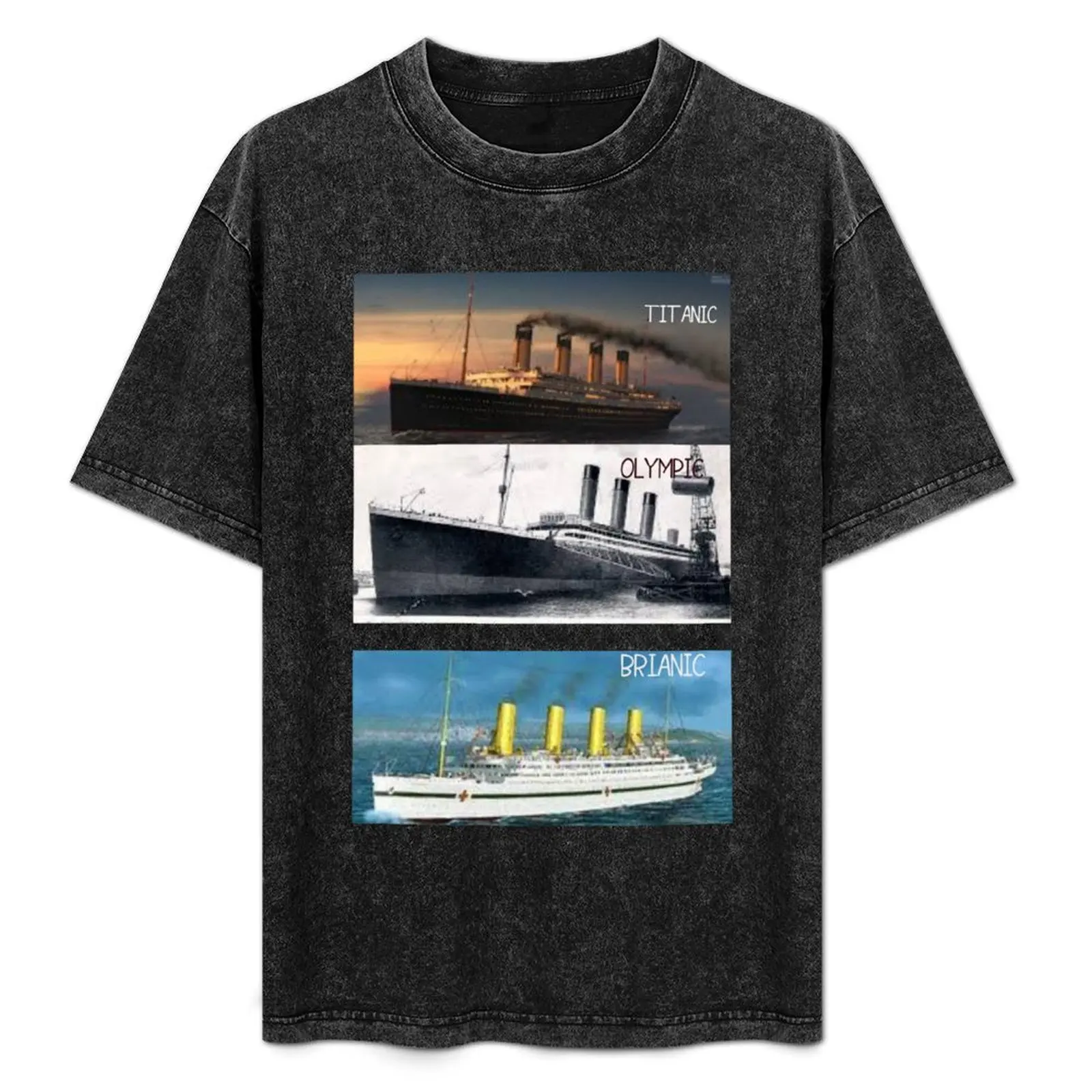 タイタニック号、英国の姉妹船、氷山、ホワイトスター・スター・ライナーズ、船舶tシャツ、耐久性のある作業服tシャツ
