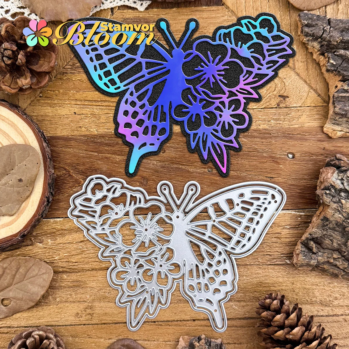 Original schöne Schichten Spitze Blumen Schmetterling Metall Stanzformen Scrapbooking dekorative Prägung