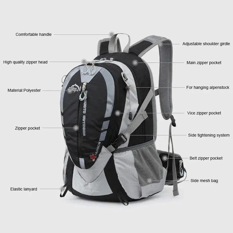 New 25L Outdoor Travel Backpack Waterproof Climbing Hiking Trekking Camping Cycling Backpacks Mountaineering Bags Travelling Bag