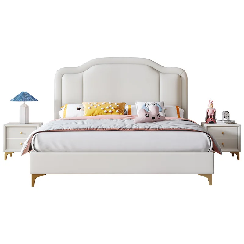 

Light luxury children's bed, household soft bag small apartment cream wind single bed