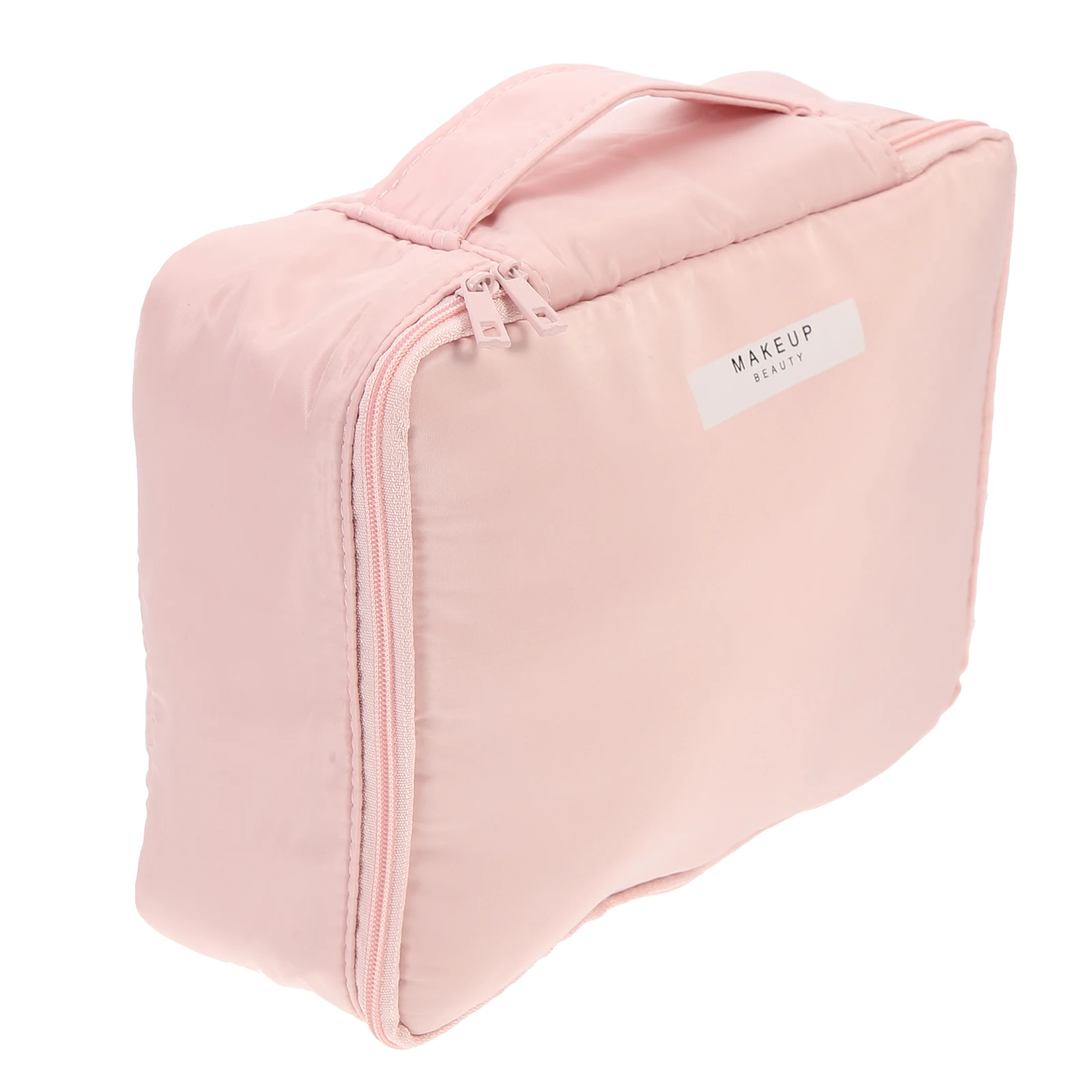

Waterproof Bag Cotton Makeup Organizer Travel Tote Handheld Zipper Closure Dust Proof Long Use Practical
