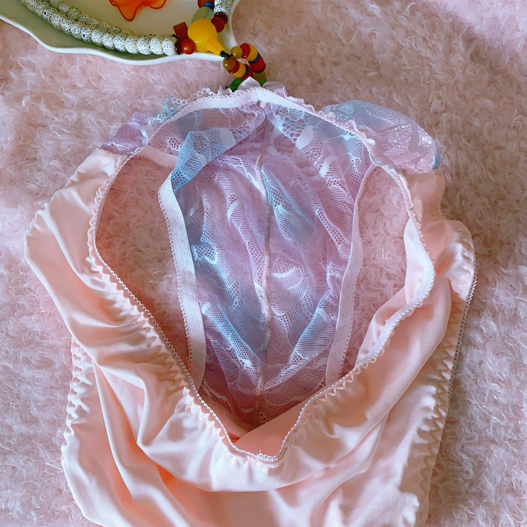 Slip rosa con design in pizzo dolce da uomo BF regalo Sissy LGBQ Live Show Private FKK Party Costumi di danza Mutandine