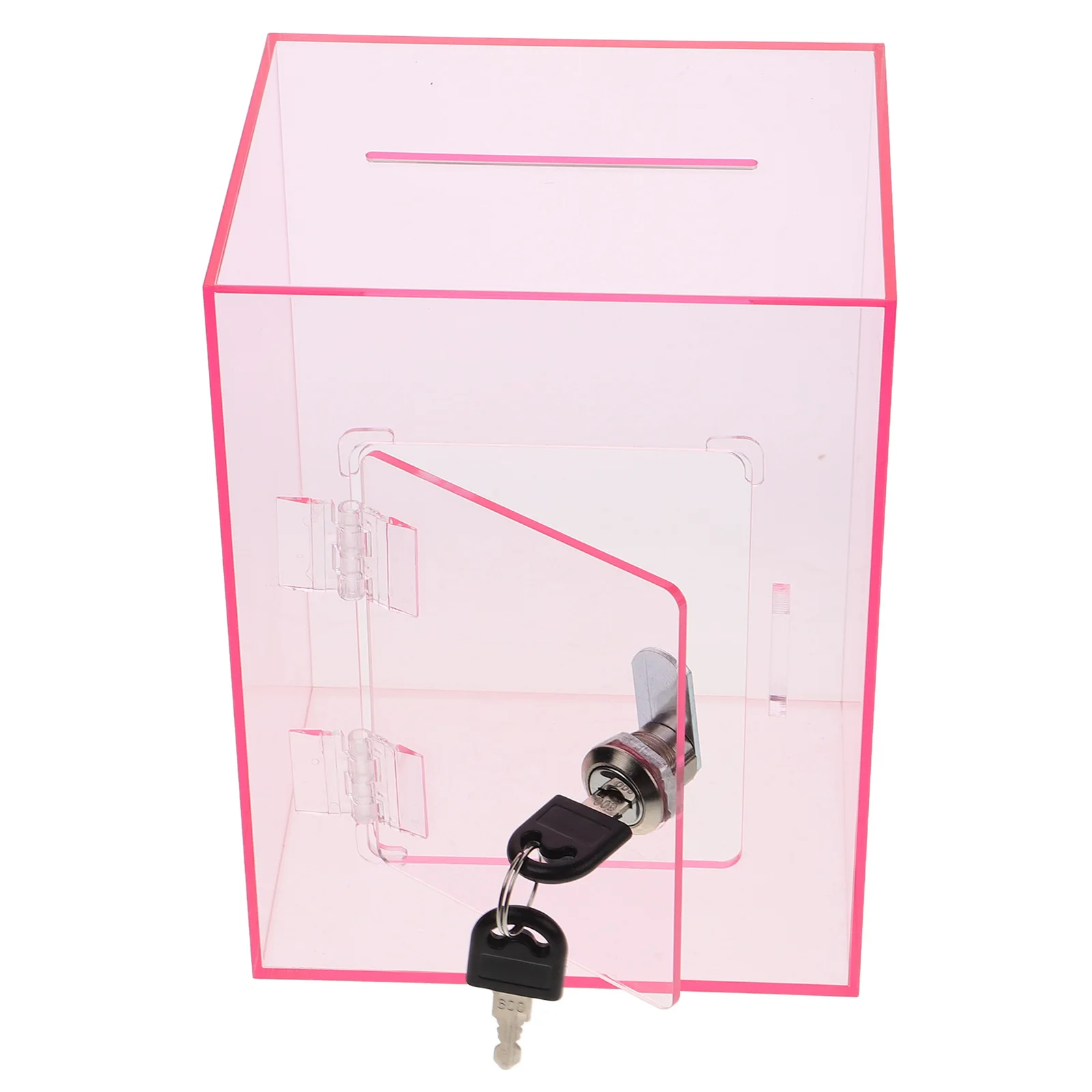 

Acrylic Donation Box Lock Clear Smooth Surface Suggestion Complaint Ballot Voting Collection Box Letter Post Container