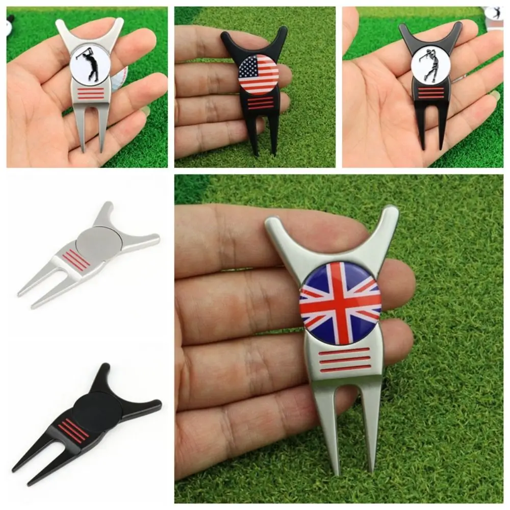 Pitch Golf Green Fork Dropship Zinc Alloy Golf Switchblade Golf Marker Magnetic Golf Divot Tool Golf Putting