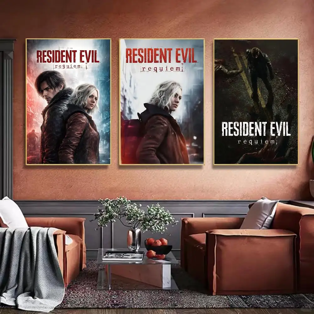 Hot Game Resident Evil Requiem Painting Calligraphy HD Canvas Art Print Wall Decor for Bars Coffee Shops Clubs Rooms