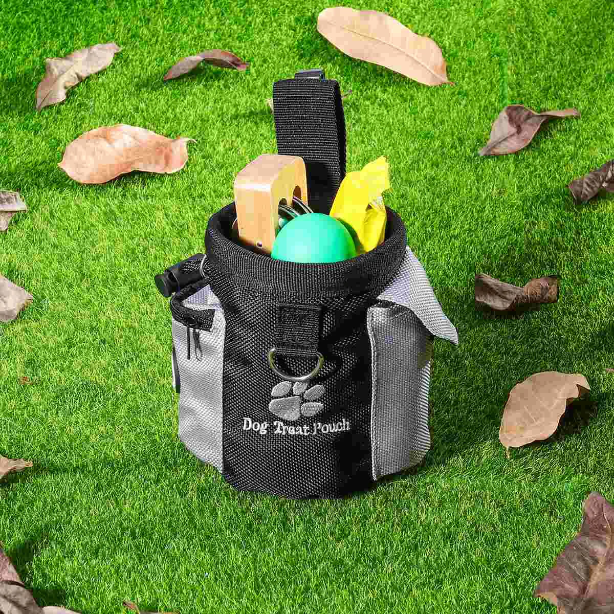 UEETEK Dog Treat Pouch Pet Hands Free Training Waist Bag Drawstring Carries Pet Toys Food Poop Bag Pouch