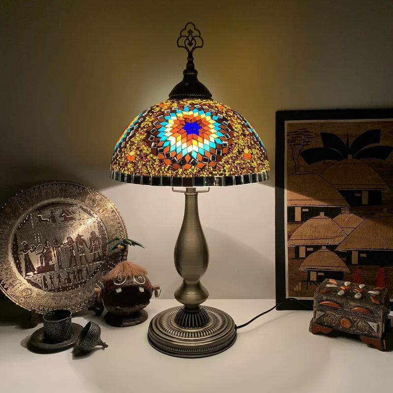 

European bedroom bedside lamp handmade retro romantic hotel bed and breakfast bedroom study cafe restaurant decorative desk lamp