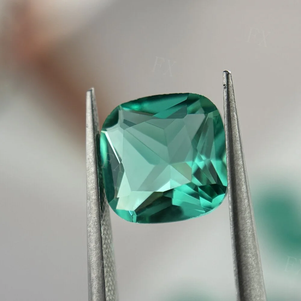 Cushion  Shape 3x3~10x10mm Loose Stone OG25 Green  Glass Synthetic Gems For Jewelry DIY Stone