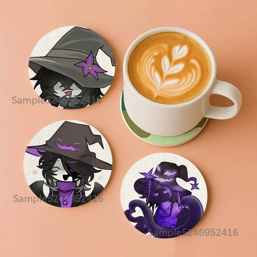 

Azure F-Forsaken Anime Pattern Art Coasters Round Wooden Heat Resistant Non-Slip Home Decor Gift Multifunctional