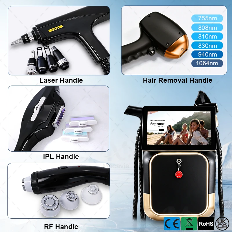 2026 5‑Waves Diode Laser Hair Removal Machine 2026 Updated 755 808 830 940 1064Nm Ice Cooling Painless Salon and Home Use