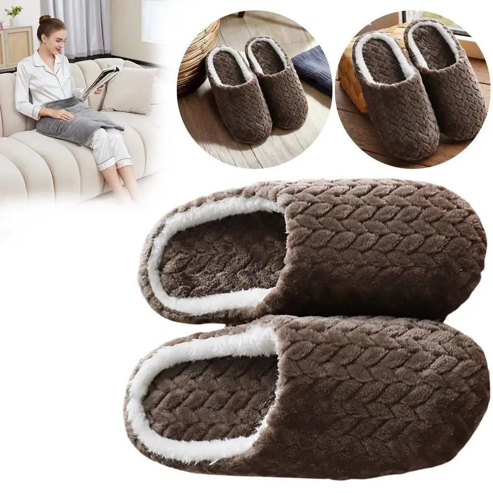 

Новые женские домашние тапочки, мужские пушистые домашние тапочки на плоской подошве для спальни, теплые плюшевые пары, милые зимние напольные шлепанцы, нескользящая обувь