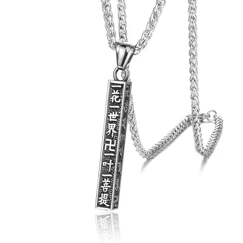 

Mens Womens Boy Buddhist Lucky Protection Amulet Pendant Stainless Steel Necklace Chain Acceesories Free Shipping