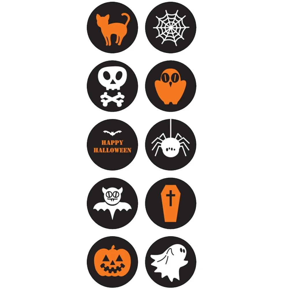 

40pcs Pumpkin Halloween Candy Sealing Self Adhesive Pumpkin Design Cookie Stickers Strong DIY Scrapbooking Gifts