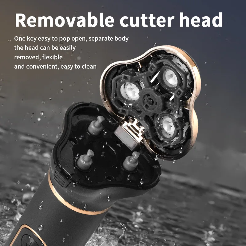 Новинка, Мужская электрическая бритва для красоты WAIKIL с аккумулятором и ЖК-дисплеем, профессиональная электрическая бритва с плавающей головкой